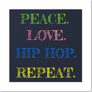 Peace Love Hip Hop Repeat Dance Lovers Gift Posters and Art